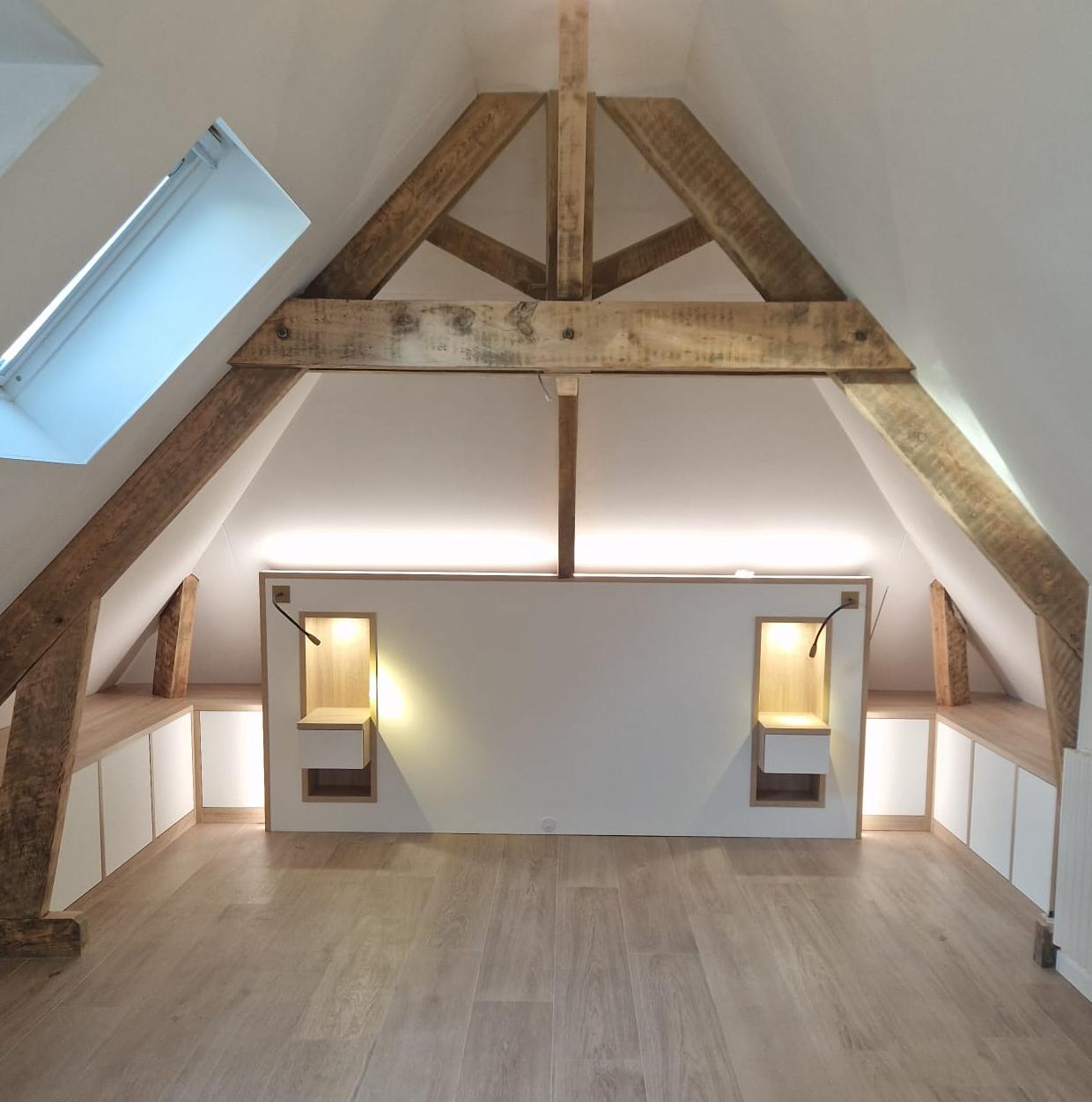 Aménagement sur mesure chambre sous combles à Nantes